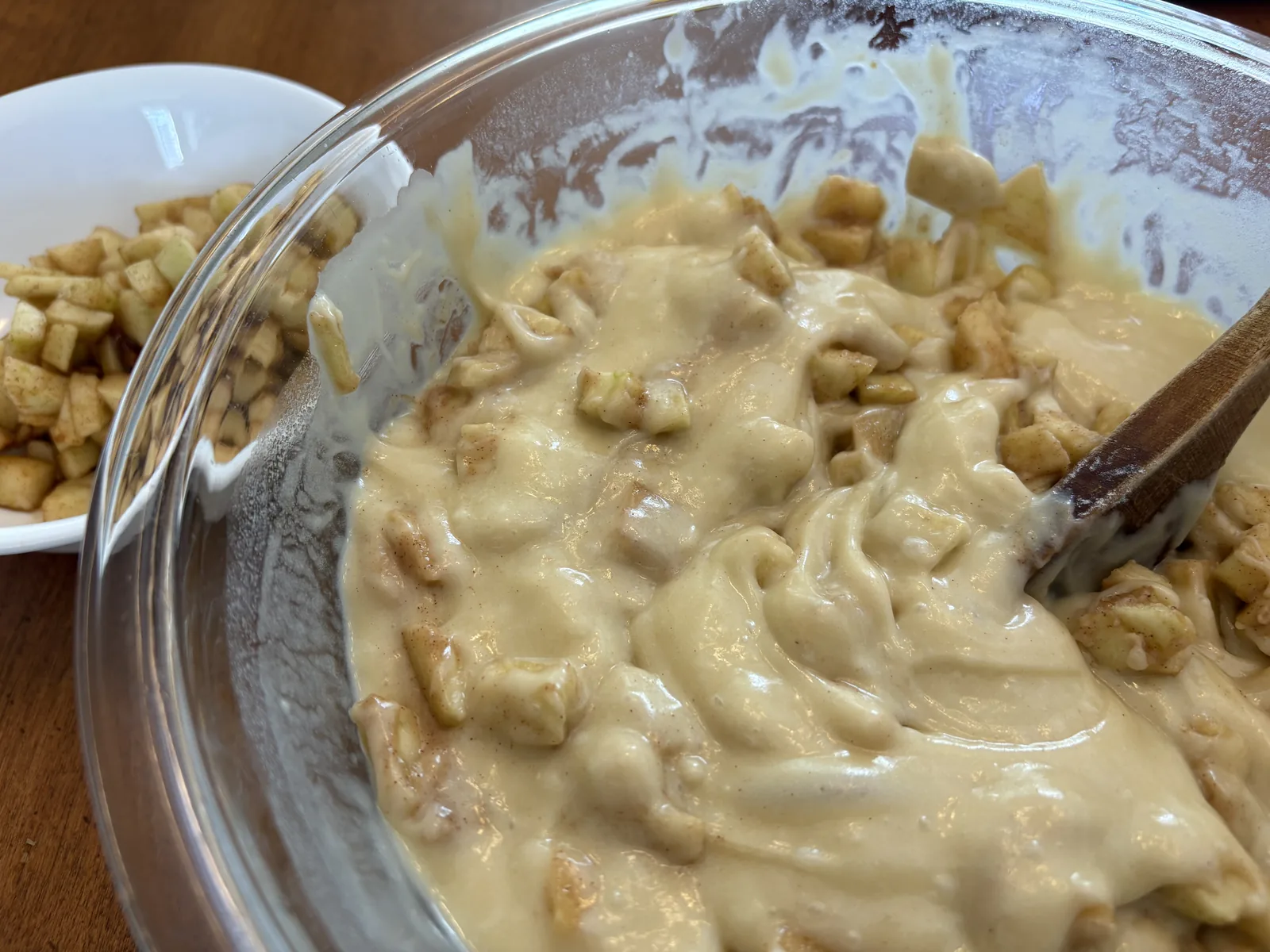 add apples to batter