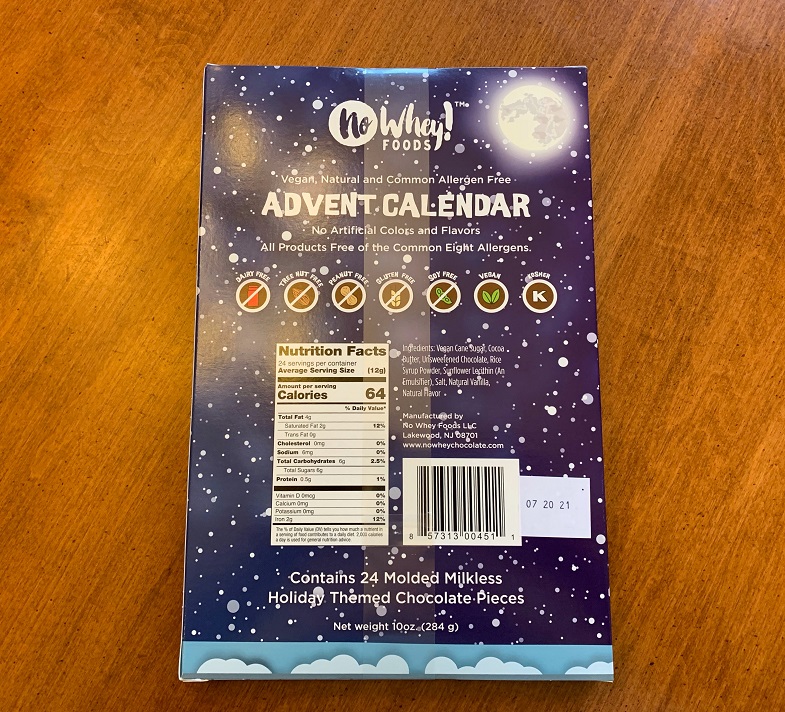 No Whey Advent Calendar back