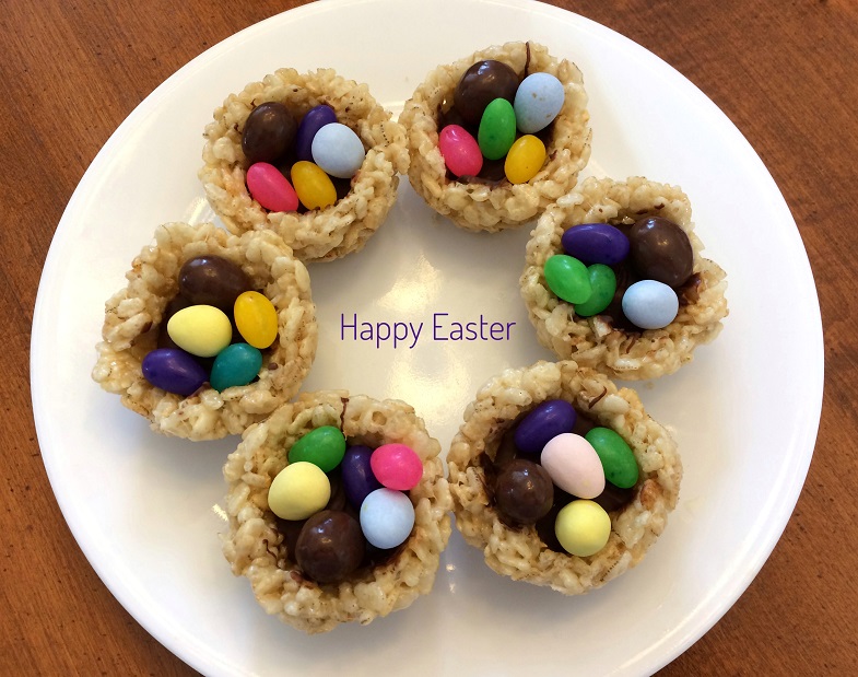 Gluten-Free Rice Krispie Peanut Butter and Chocolate Nests