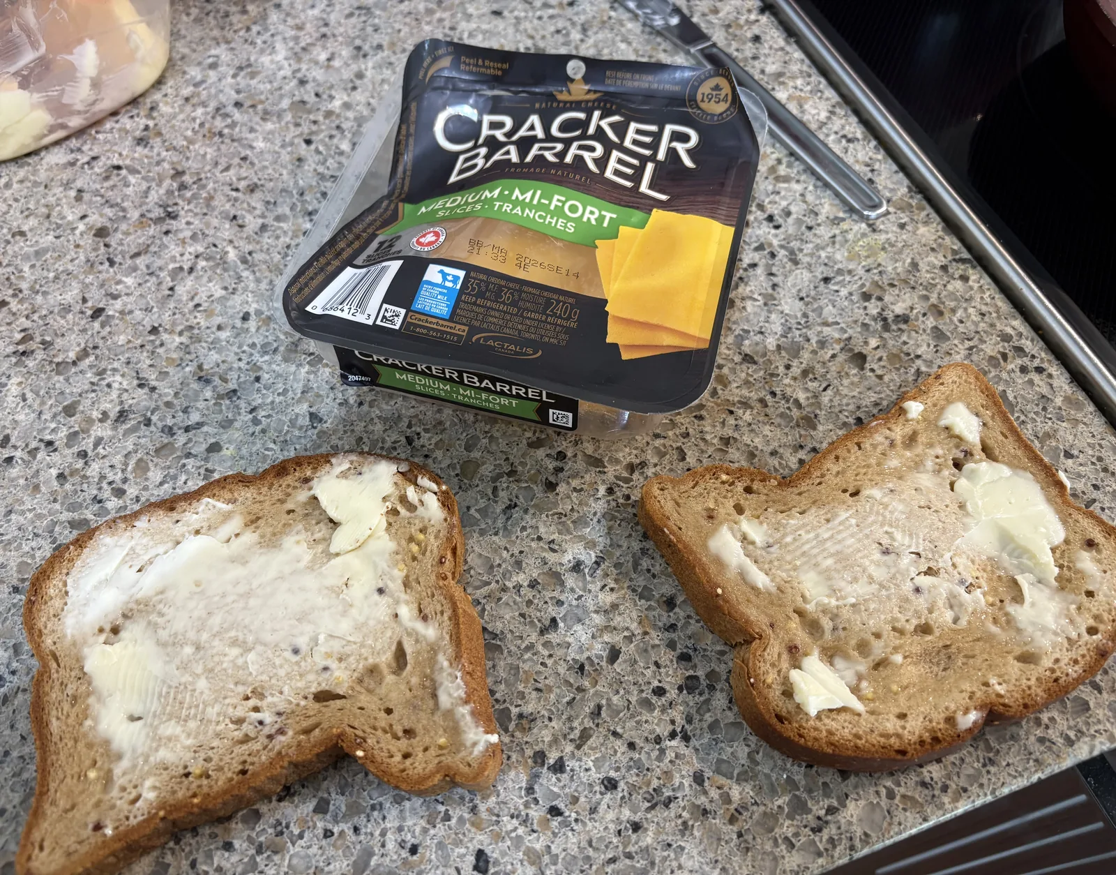 grilled cheese prep