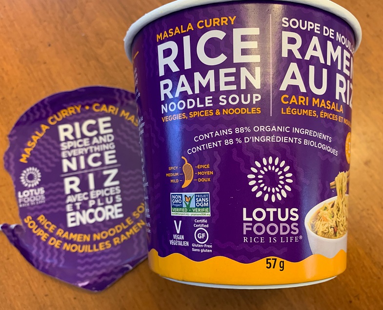 Gluten-Free Review of Lotus Foods Masala Curry Rice Ramen Noodle Soup.