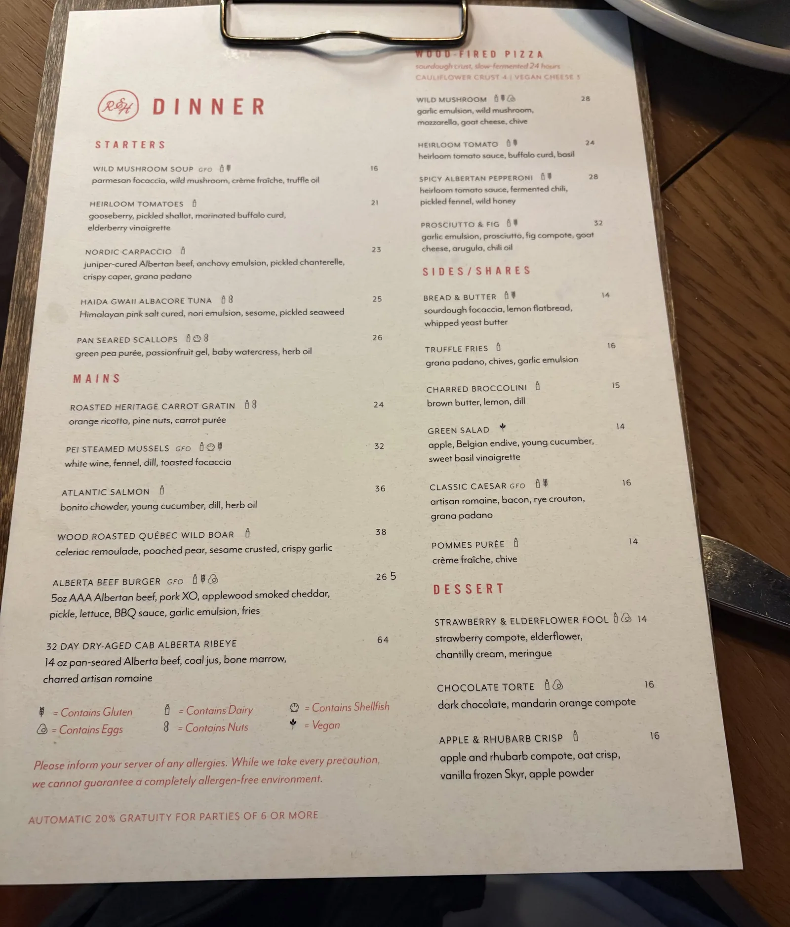 menu Rhythm and Howl