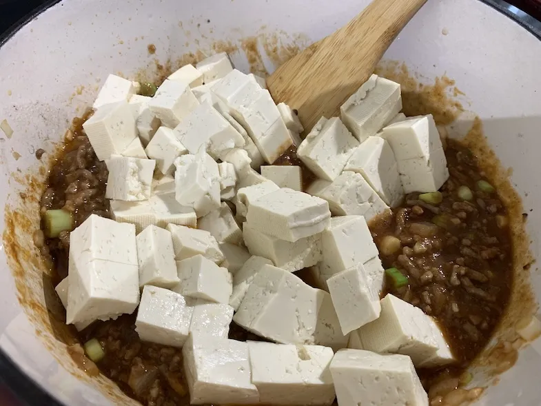 adding the tofu