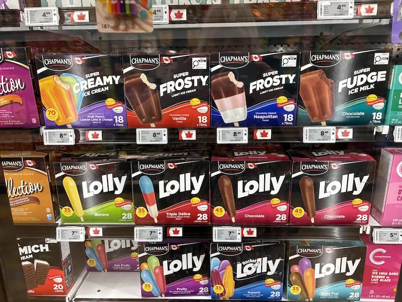 ice cream freezer at Safeway