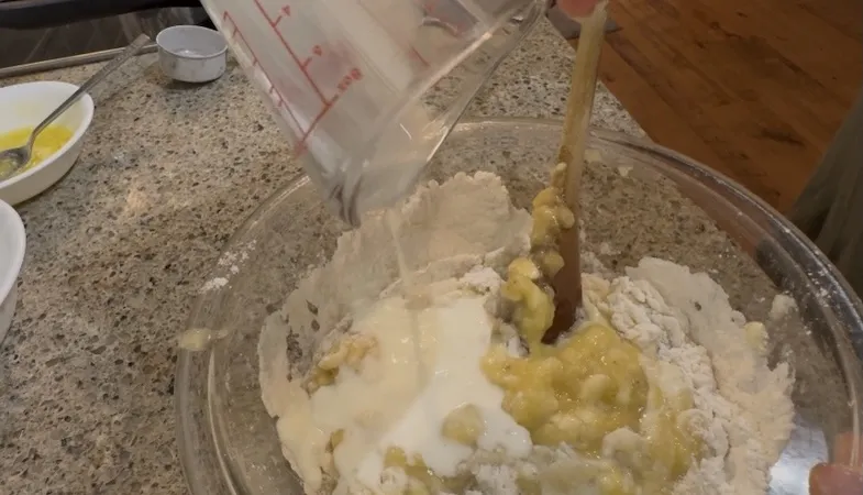 mixing the batter