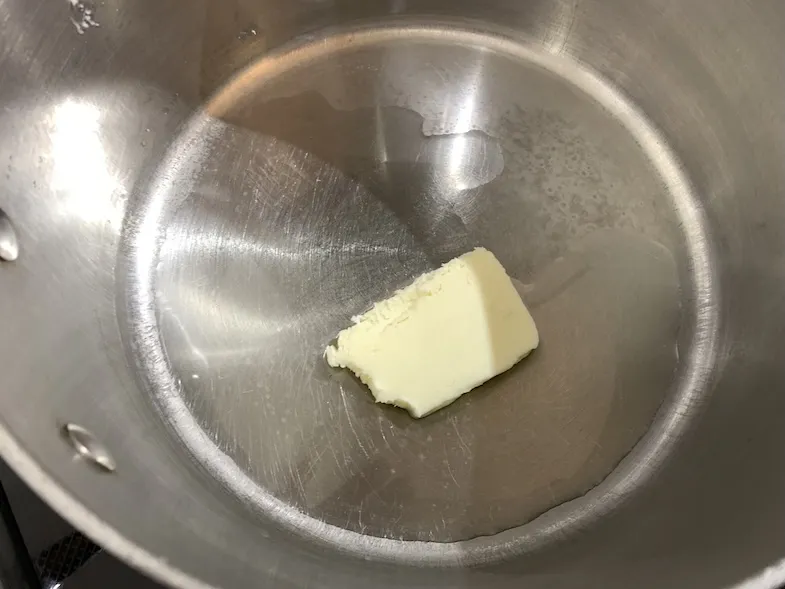 Oil and butter in a medium-sized pot