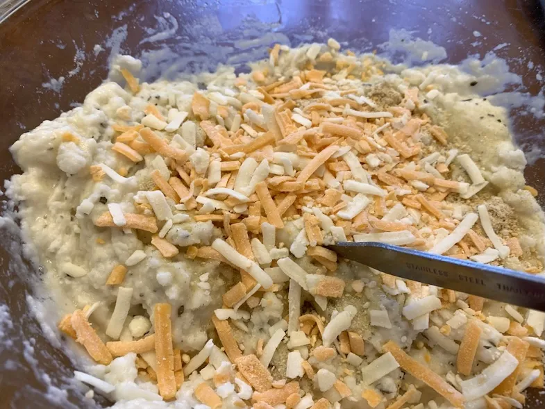 gluten-free Christmas biscuit dough in a bowl
