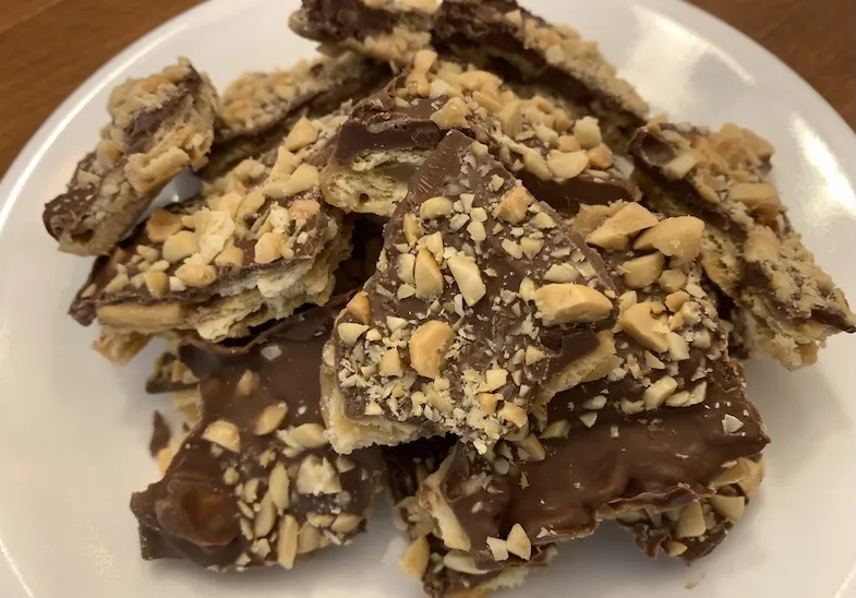 close up gluten-free Christmas Crack