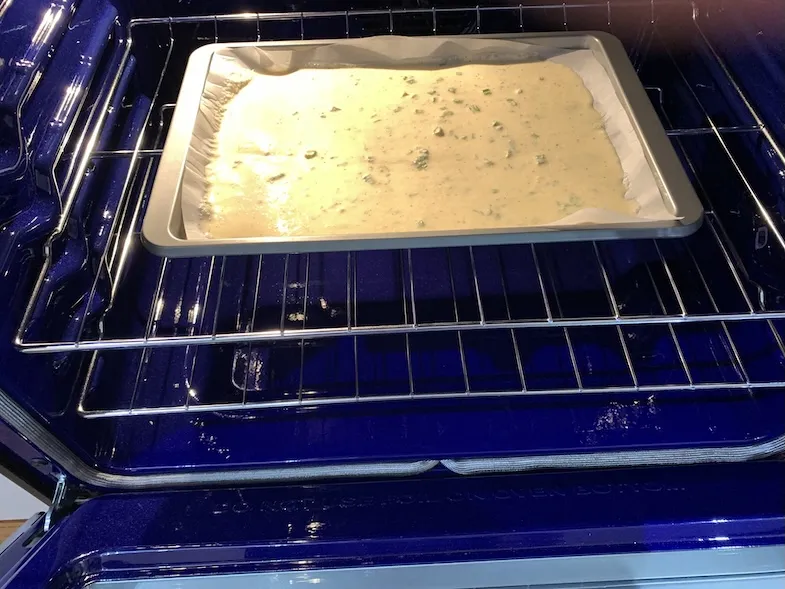 gluten-free cottage cheese wrap in the oven