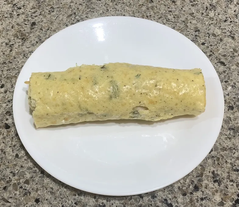 gluten-free cottage cheese wrap roll on a plate