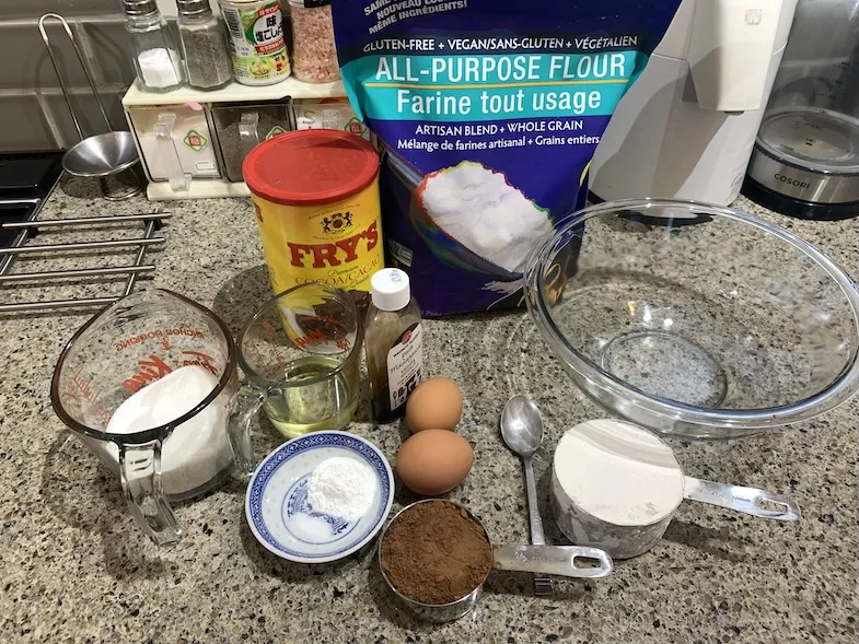 gluten-free ingredients for Chocolate Crinkle Cookies