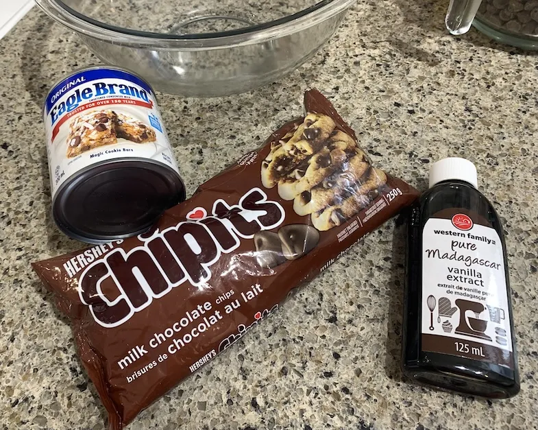 ingredients for gluten-free milk chocolate fudge