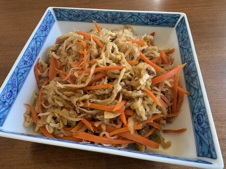 finished kiriboshi daikon in serving bowl