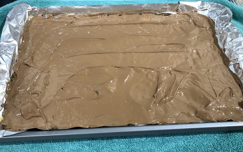 spread the melted chips evenly
