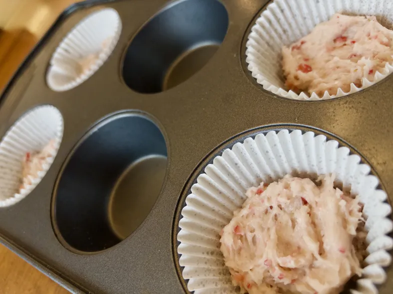 batter in muffin tin