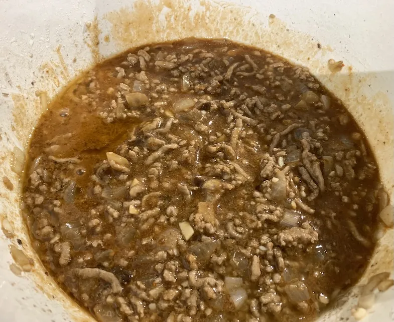 mix the sauce into the meat mixture
