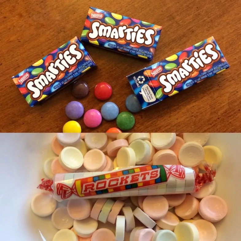 Gluten-free? Rockets and Smarties in Canada.