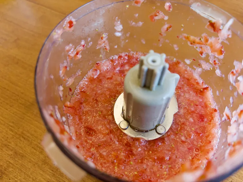 blended strawberries