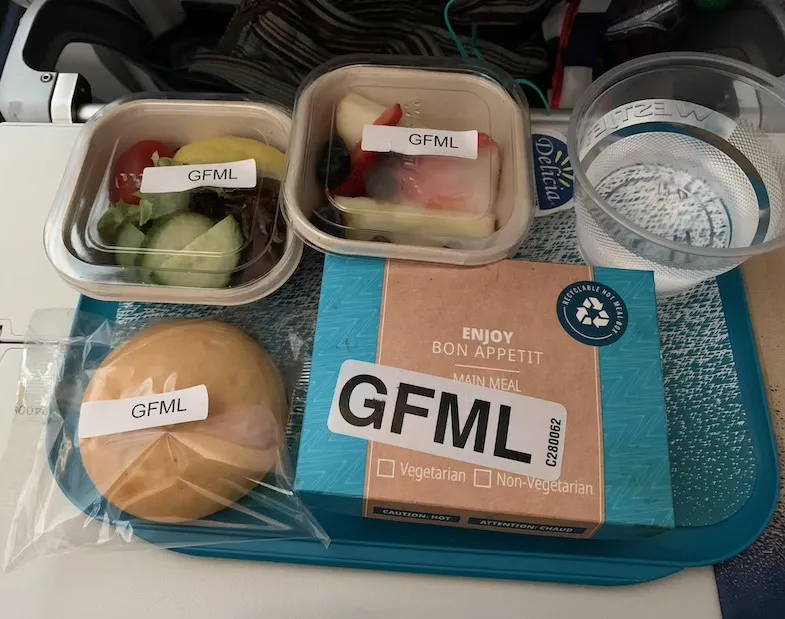 My Gluten-Free (Gluten Intolerant) Meals on WestJet's International Economy Flight.