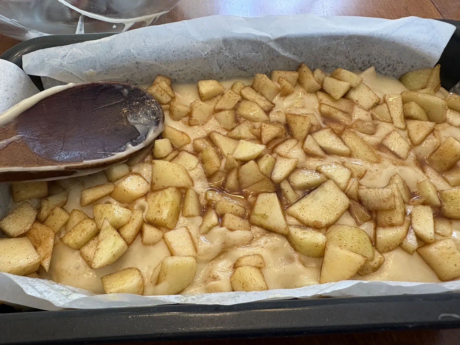 spread apples on top